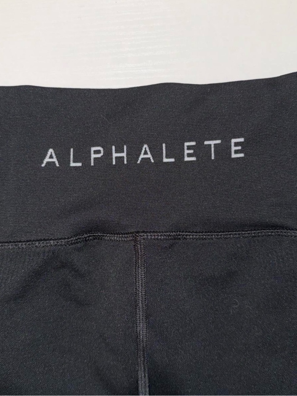 Alphalete Black High-Rise Athletic Shorts with White Logo